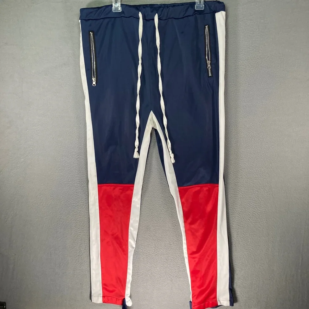 American Stitch Mens 2XL Track Pants Colorblock‎ Joggers Zip Pockets